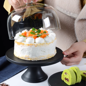 Plato <span class=keywords><strong>de</strong></span> Mango integrado, molde para pasteles alto <span class=keywords><strong>de</strong></span> cerámica reutilizable con tapa <span class=keywords><strong>de</strong></span> vidrio, cesta para servir pan, herramientas para pasteles ecológicas tipo soporte - Product Image 3