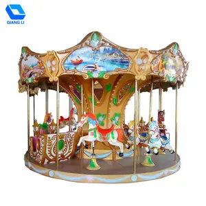 Qiangli merry go around коммерческие детские карусели для катания на лошадях на открытом воздухе 16 мест карусель для продажи