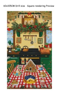 Kit de peinture diamant 5D DIY LS 60x105CM, thème Noël <span class=keywords><strong>Restaurant</strong></span>, entièrement en résine, carré, avec strass AB, <span class=keywords><strong>sur</strong></span> toile - Product Image 2