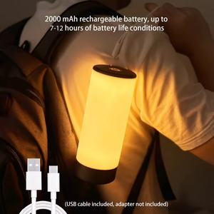 Lámpara Nocturna LED Recargable Moderna, Inalámbrica, a Batería, con Control Táctil RGB, Estilo Nórdico, para Restaurante, Camping y Hotel - Product Image 6