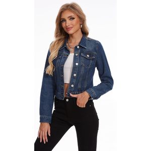 Chaqueta Vaquera Corta Personalizada para Mujer, Manga Larga, con Botones y Bolsillos - Product Image 5