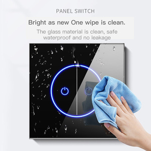 Interruptor inteligente de pared con pantalla táctil, Panel de cristal negro, estándar europeo, 1/2/3 entradas, aplicación Tuya, <span class=keywords><strong>Wifi</strong></span>, 86x86mm - Product Image 5