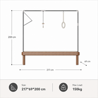 Table de Pilates Cadillac Trapeze en bois de chêne rouge, équipement d'entraînement multifonctionnel à tour complète pour studio à domicile