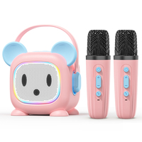 Microphone Karaoké Portable BT T60 avec Éclairage RVB et Connectivité Sans Fil BLE5.3 pour Utilisation sur Bureau