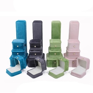 Jewelry Packaging <b>Box</b> Velvet OEM Wholesale Price <b>Ring</b> Necklace Storage Case Pearl Button Jewelry Gift <b>Box</b> - Product Image 1