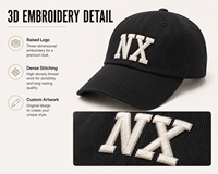 Casquette de baseball personnalisée brodée en 3D motif léopard Dobby Dot, 100 % coton, 6 panneaux, visière incurvée, réglable, unisexe, marque privée, pour l'extérieur