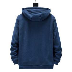 Fabricants de vêtements personnalisés hiver à la mode simple couleur unie cardigan manteau à manches longues sweat à capuche pour les femmes - Product Image 5