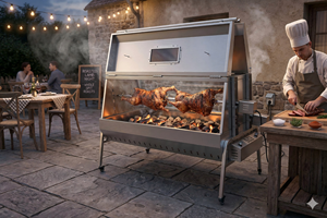 Asador de Doble Posición con Campana para Barbacoa y Fiestas, Parrilla a Gas de Acero Inoxidable 304 de Grado Alimenticio TS-SG-02L - Product Image 6