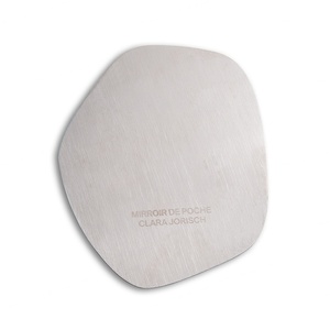 Wholesale Irregular Shaped Silver Engraved Laser Mini Vanity Compact Mirror with PU Pouch - Product Image 6