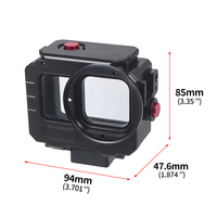 Boîtier de plongée étanche en alliage d'aluminium de 80m pour caméra d'action Gopro13 12 11 10 Cadre de protection pour coque de vlog sous-marin