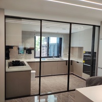 Porte coulissante en aluminium hermétique, porte coulissante en verre isolant à haute efficacité énergétique pour la construction de maisons résidentielles en climat froid