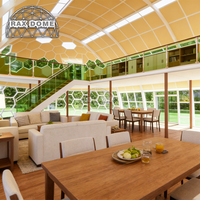 Dôme de glamping en verre RAXDOME 12*21M pour complexe familial et maison permanente en plein air