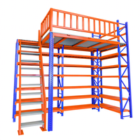 Étagère en rack pour entrepôt industriel Étagère de rangement réglable en mezzanine Plate-forme en acier Système de rayonnage au sol en mezzanine