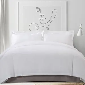 Manufacture 5 Stars Hotel Cotton Sheets Set White Bed Sheet For King Bed White Bed Sheet