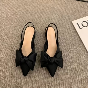 Sandali All'ingrosso <span class=keywords><strong>con</strong></span> <span class=keywords><strong>Tacco</strong></span> Grosso e Fiocco a Punta Chiusa in Stile Francese, <span class=keywords><strong>Scarpe</strong></span> da Donna Eleganti e alla Moda 2024, Tacchi Personalizzati <span class=keywords><strong>con</strong></span> Logo OEM ODM - Product Image 5