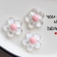 Série de fleurs transparentes en résine, sculptures, cabochons plats, épingle à cheveux, coque de téléphone, scrapbooking, bricolage, bijoux, artisanat, accessoires de décoration
