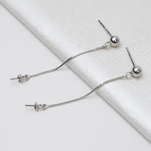 Aretes de Bola Pequeña de Plata S925 de 4 mm, Aguja Recta, Personalizados, 6-10 Perlas, Accesorios de Soporte Vacíos para DIY, Fornituras de Joyería 4339 - Product Image 3