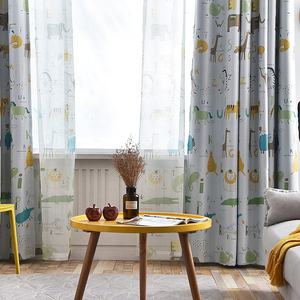 Cortina de Cartón Gris Estampada al por Mayor para Dormitorio Infantil, Cortinas Infantiles con Lindos Animales, Cortinas Opacas para el <span class=keywords><strong>Hogar</strong></span> - Product Image 3