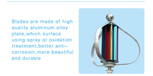 100W, 200W Sản xuất tại Trung Quốc Tua Bin Gió với tốc độ gió bắt đầu 1.5 mét/giây - Product Image 5