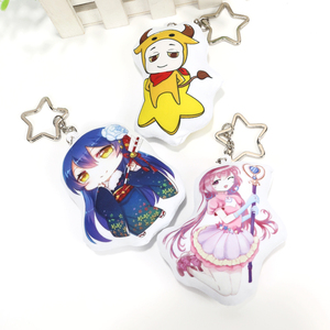 Bán Hot VOGRACE Giá Rẻ OEM <span class=keywords><strong>Cartoon</strong></span> Anime Logo Tùy Chỉnh 2way Gối Keychain Bán Buôn Đôi Bên In Ấn Pp Bông Gối Charms - Product Image 5