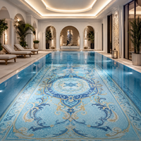 Mosaïque en verre pour piscine, mosaïque artisanale pour le sol de la piscine, design moderne, convient aux piscines, spas et salles de sport