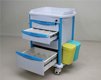 Chariot médical multifonctionnel HOCHEY MEDICAL CM-12B, chariot médical mobile avec tiroirs verrouillables, bacs à déchets pour les soins aux patients