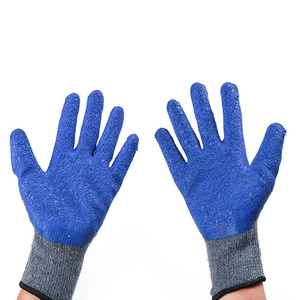 Gants de protection de sécurité en coton enduit de <span class=keywords><strong>latex</strong></span> gris 10G avec logo personnalisé de haute qualité, 300 plis froissés, pour l'exploitation minière - Product Image 2