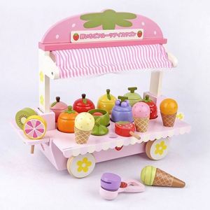 Ensemble de jouets de cuisine éducatifs en plastique et en bois, camion de crème glacée et fruits simulés, pour les enfants de 3 ans et plus, cadeau d'anniversaire - Product Image 2
