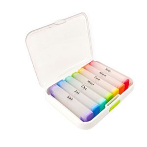 กล่องยาแบบพกพา 7 วัน สีรุ้ง วัสดุพลาสติก ปรับแต่งได้ 14 ช่อง - Product Image 3