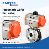 Válvula de Bola Neumática Tipo Wafer de Acero Inoxidable 316 Dúplex 2205, Neumática, Exd, Anticorrosión, para Desulfuración de Agua de Mar, ANSI OEM
