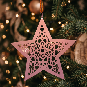 Décoration de Noël moderne en fer forgé en forme d'étoile suspendue - Product Image 3