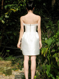 <span class=keywords><strong>Robe</strong></span> de mariée courte blanche style français, coupe mini, avec nœud illusion et jupe bouffante, collection Note of Love - Product Image 3