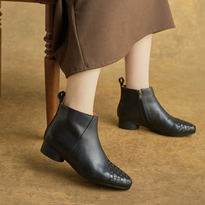 Botines de PU con Cordones, Estilo Retro, Punta Abierta, Tacón Bajo, Hechos a Mano, Tacón Cuadrado, Antideslizantes, Secado Rápido, Moda de Verano - Product Image 3