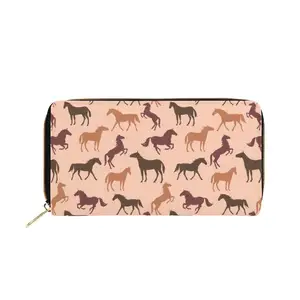 New Design Forever Young Women Wallet Horse Art Print Custom Low Price Genuine Leather Womens Wallet