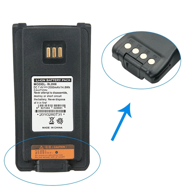 BL2008 2000mAh Battery for Hytera PD700/700S PD780 PD780G PD880 PD980 PD980 (Thick) Quick Replacement Battery for HYT Radios