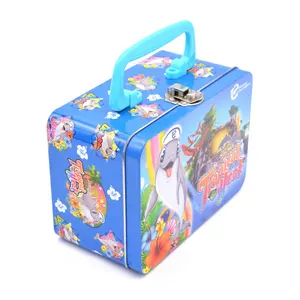 Tin Box With Handle Lovely Small Custom Lunch Tin Box With Plastic Handle For Children