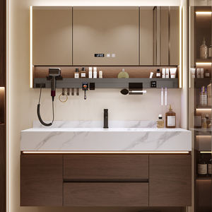 Solution de rangement pour salle de bains Aménagement efficace, système de tiroirs certifié Directives d'entretien complètes Vanité de salle de bains - Product Image 1