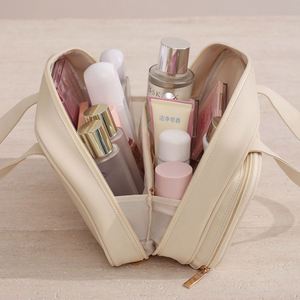 Bolsa de Maquillaje de PU de Alta Densidad, Impermeable, Duradera, Multifuncional, con Asa Suave, Gran Capacidad, Portátil, para Viajes - Product Image 4