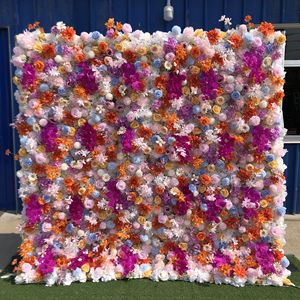 Mur de <span class=keywords><strong>fleurs</strong></span> artificielles en soie fabriqué en usine, toile de fond personnalisable, décoration carrée pour mariage et centre commercial, idéal pour les <span class=keywords><strong>photos</strong></span> - Product Image 2