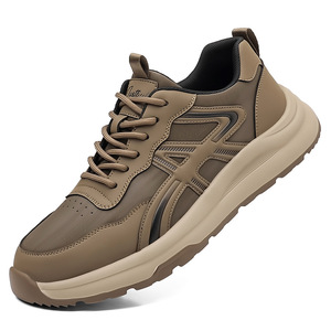 รองเท้าผ้าใบหนังผูกเชือกสำหรับผู้ชายชิโลวาพื้นรองเท้ายางกันกระแทกส้นเตี้ยรองเท้าลำลองสำหรับเดิน - Product Image 5