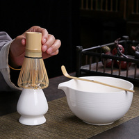 Support de fouet à thé en céramique Dehua, style japonais, design Dynastie Song, ensemble de 100 accessoires pour fouet à matcha pour cérémonie du thé