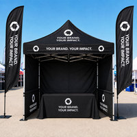 Tente de réception pliable de 10x10 pieds avec logo personnalisé, robuste, pour salons professionnels, expositions et événements promotionnels en plein air