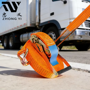 <span class=keywords><strong>Sangle</strong></span> <span class=keywords><strong>à</strong></span> <span class=keywords><strong>cliquet</strong></span> en polyester résistant aux UV avec poignée confortable, robuste pour le maintien des charges sur plateau de camion - Product Image 1