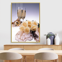 Moderne Vente Chaude Fleurs Simple Conception Créative Cristal Porcelaine Paysage Mural Art Cadre pour Salon Peinture Décorative