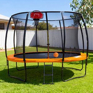 <span class=keywords><strong>Filet</strong></span> de protection pour <span class=keywords><strong>trampoline</strong></span> de loisirs extérieur robuste, certifié TUV, sécurisé, <span class=keywords><strong>12</strong></span>-16 pieds, avec <span class=keywords><strong>poteaux</strong></span> incurvés et échelle - Product Image 2