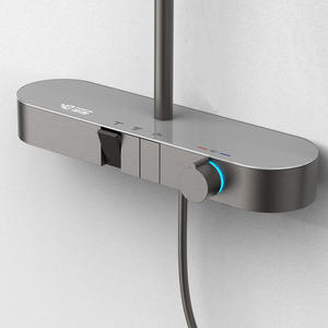 Douche murale à jet supérieur avec affichage numérique thermostatique intelligent à trois niveaux de luxe, ensembles de salle de bain en gros - Product Image 3