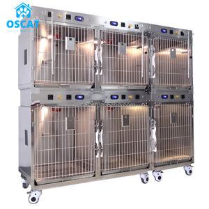 Cage pour chien en acier inoxydable à deux étages de qualité supérieure OSCAT pour les caisses résistantes aux salons de toilettage pour animaux de compagnie - Product Image 5