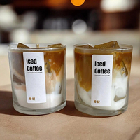 Bougie en cire de soja artisanale de luxe en gros, parfumée, pour l'aromathérapie, moderne, pour les fêtes, thème nourriture, boisson, café glacé, Thanksgiving, personnalisable