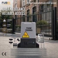 Motor Eléctrico para Puerta Corredera Fubei de 1500 kg y 750 W con Fotocélula de Seguridad y Luz de Advertencia Intermitente para Instalaciones
