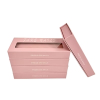 Boîte magnétique en carton rigide avec logo personnalisé, pelliculage mat, couvercle rabattable, pour ongles, cils, cosmétiques, emballage en papier